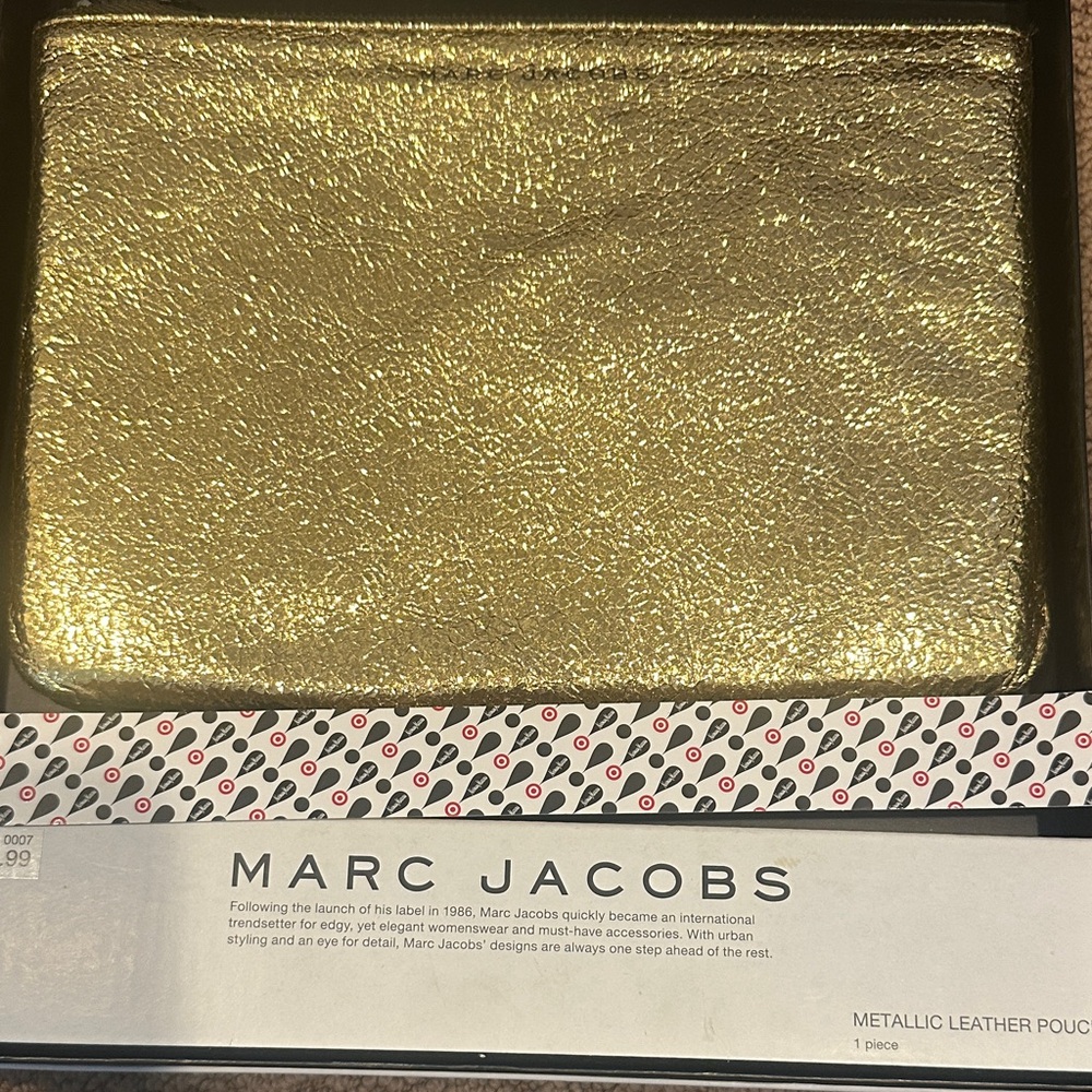 Marc Jacobs Shiny Gold Leather Pouch